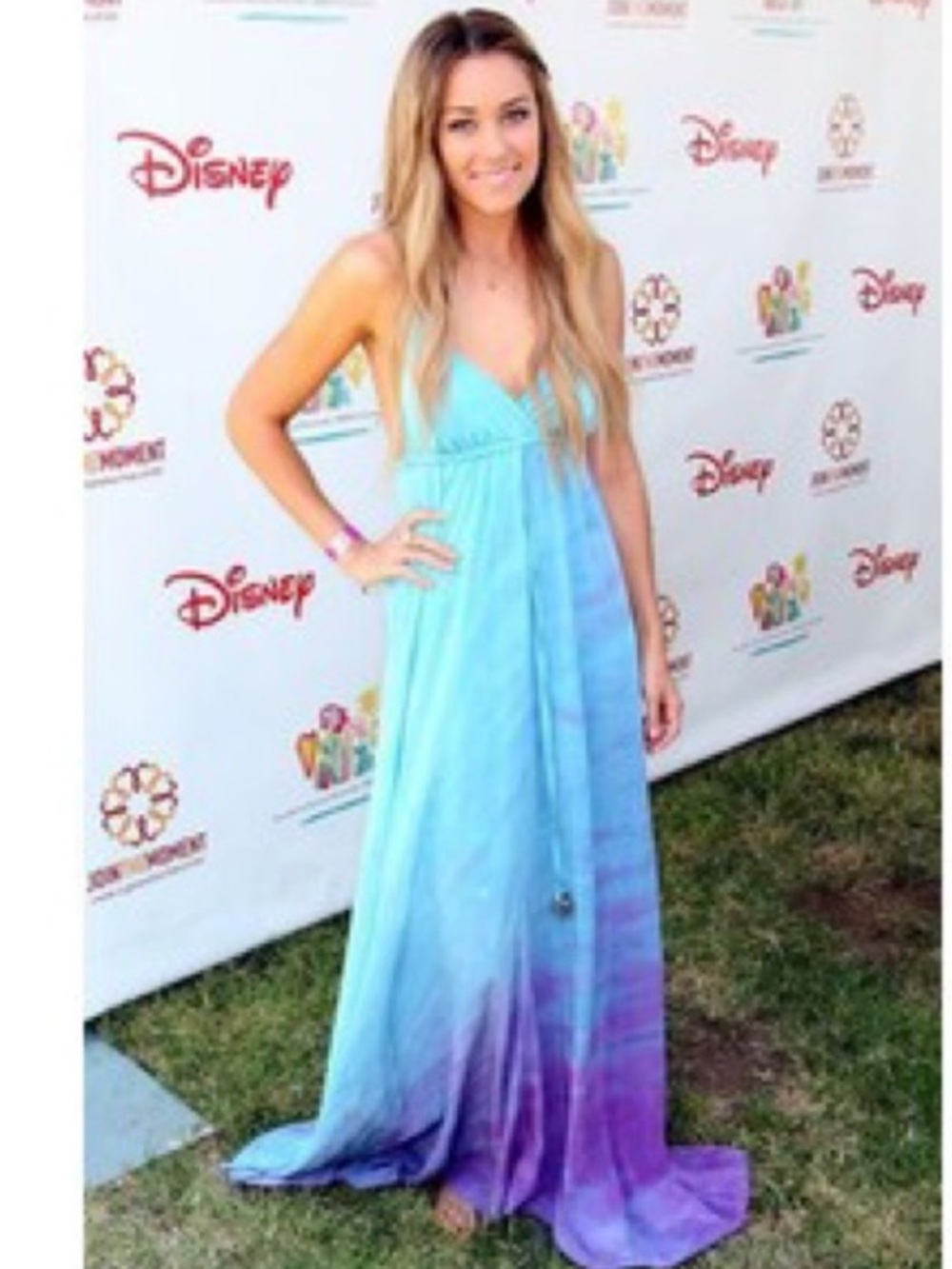 Gypsy 05 Aqua to Purple Ombre PALOMA SILK Maxi Dress